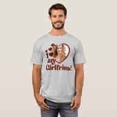 Ik hou van mijn Vriendin Retro foto T-shirt (Voorkant volledig)