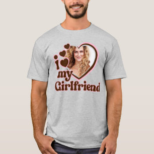 Ik hou van mijn Vriendin Retro foto T-shirt