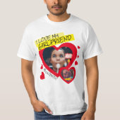 Ik hou van mijn Vriendin rode fototekst y2k T-shirt (Voorkant)
