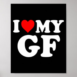 Ik hou van mijn vriendin Rode Hart Valentijnsdag G Poster