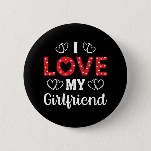 Ik hou van mijn vriendin ronde button 5,7 cm (Voorkant)