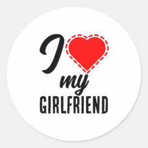 Ik hou van mijn vriendin ronde sticker