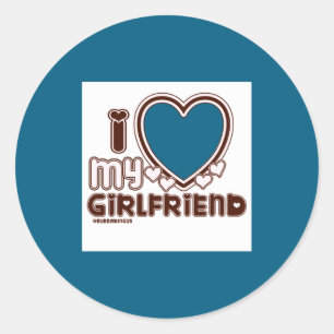 Ik hou van mijn vriendin ronde sticker