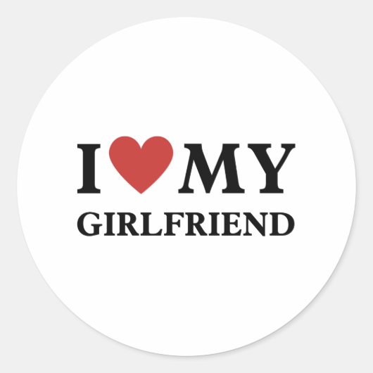 Ik hou van mijn Vriendin Ronde Sticker (Voorkant)
