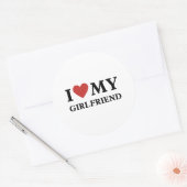 Ik hou van mijn Vriendin Ronde Sticker (Envelop)