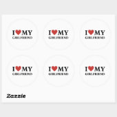 Ik hou van mijn Vriendin Ronde Sticker (Vel)