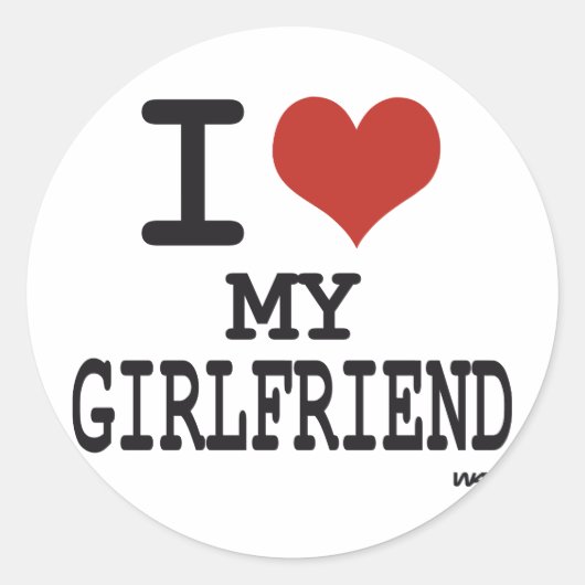 Ik hou van mijn vriendin ronde sticker (Voorkant)