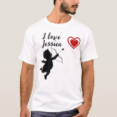 Ik hou van mijn vriendin Rood hart schattig liefje T-shirt (Voorkant)