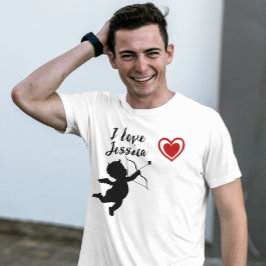 Ik hou van mijn vriendin Rood hart schattig liefje T-shirt
