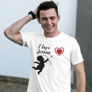 Ik hou van mijn vriendin Rood hart schattig liefje T-shirt
