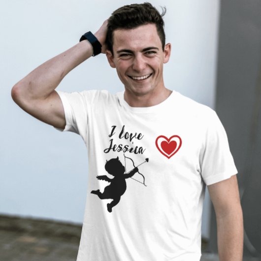 Ik hou van mijn vriendin Rood hart schattig liefje T-shirt