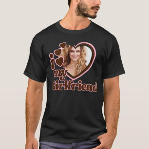 Ik hou van mijn Vriendin Roze bruine foto T-shirt