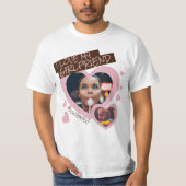 Ik hou van mijn Vriendin roze bruine fototekst y2k T-shirt (Voorkant)