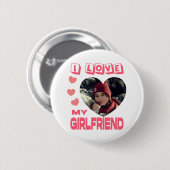 Ik hou van mijn Vriendin roze hartfoto Ronde Button 5,7 Cm (Voorkant /achterkant)