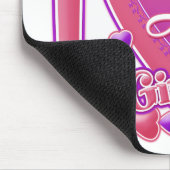 Ik hou van mijn Vriendin roze/paars - hart Muismat (Hoek)