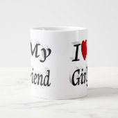 Ik hou van mijn Vriendin schattige zwarte tekst Grote Koffiekop (Voorkant)