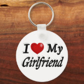 Ik hou van mijn Vriendin schattige zwarte tekst Sleutelhanger (Voorkant)