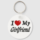 Ik hou van mijn Vriendin schattige zwarte tekst Sleutelhanger (Achterkant)