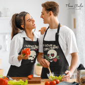 Ik hou van mijn Vriendin schedel hart paar Schort