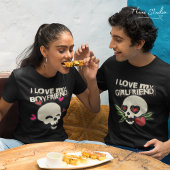 Ik hou van mijn Vriendin  schedel hart paar T-shirt