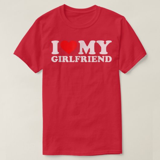 Ik hou van mijn Vriendin shirt Funny Red Heart GF (Design voorkant)