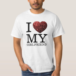 Ik hou van mijn vriendin sprankelt hart Valentijns T-shirt