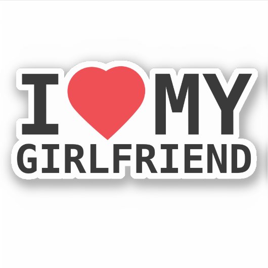 Ik hou van mijn Vriendin sticker (Voorkant)