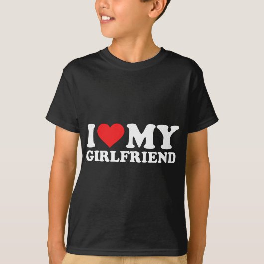 Ik hou van mijn Vriendin T Funny Valentijn Red Hea T-shirt (Voorkant)
