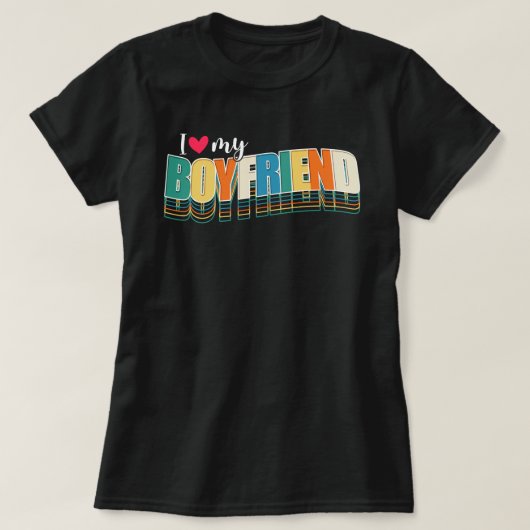 Ik hou van mijn Vriendin T-shirt,  Shirt voor hem (Design voorkant)