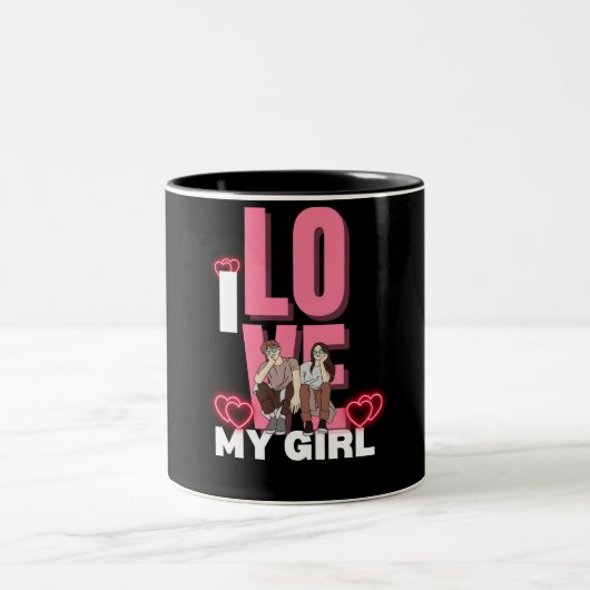 Ik hou van mijn Vriendin Tweekleurige Koffiemok (Center)