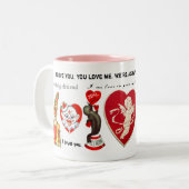 Ik hou van mijn Vriendin Tweekleurige Koffiemok (Voorkant links)