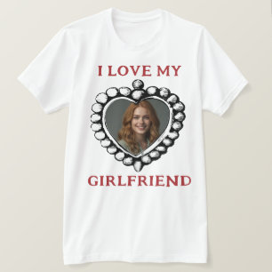Ik hou van mijn vriendin Valentijn Hart Foto T-shirt