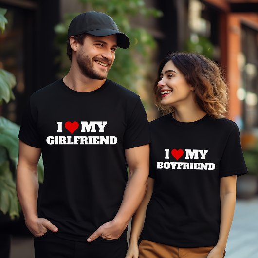 Ik hou van mijn Vriendin Valentijnsdag hart T-shirt