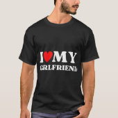 Ik hou van mijn Vriendin Valentijnsdag Heart Girlf T-shirt (Voorkant)