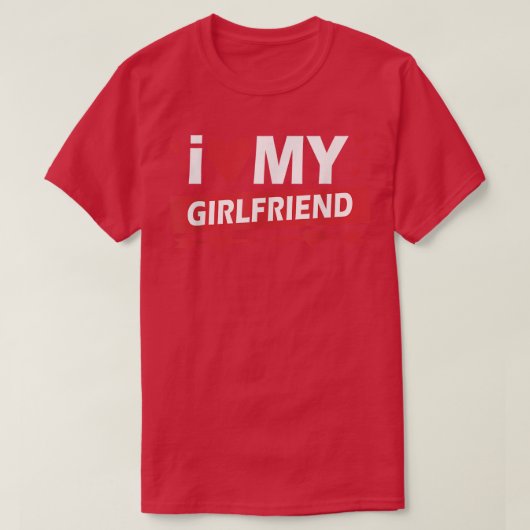 Ik hou van mijn Vriendin Valentijnsdagen koppels w T-shirt (Design voorkant)