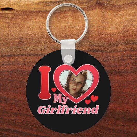 Ik hou van mijn Vriendin vriend vrouw man foto Sleutelhanger (Voorkant)