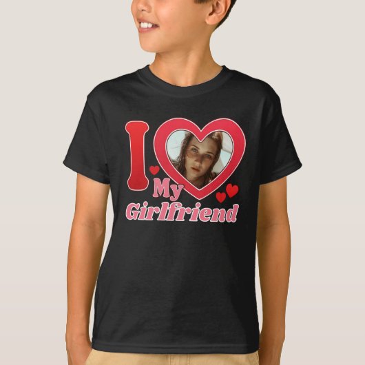Ik hou van mijn Vriendin vriend vrouw man foto T-shirt (Voorkant)