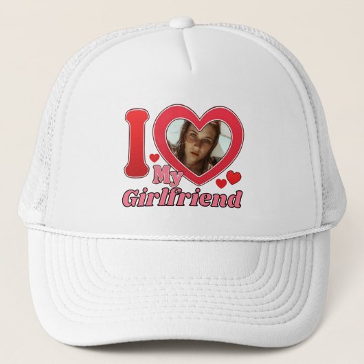 Ik hou van mijn Vriendin vriend vrouw man foto Trucker Pet (Voorkant)