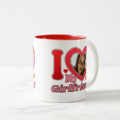 Ik hou van mijn Vriendin vriend vrouw man foto Tweekleurige Koffiemok (Voorkant rechts)