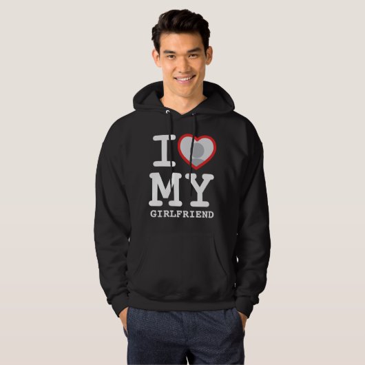 ik hou van mijn vriendin zwarte hoeren hoodie (Voorkant volledig)