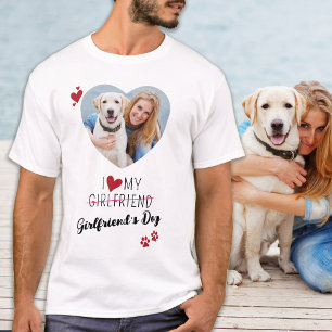 Ik hou van mijn Vriendinnen hond Custom Heart Foto T-shirt