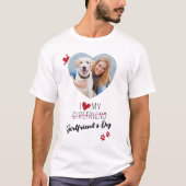 Ik hou van mijn Vriendinnen hond Custom Heart Foto T-shirt (Voorkant)