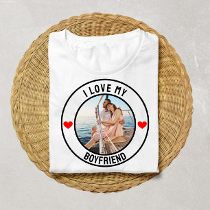 Ik hou van mijn vriendje aangepaste foto cadeau vo t-shirt