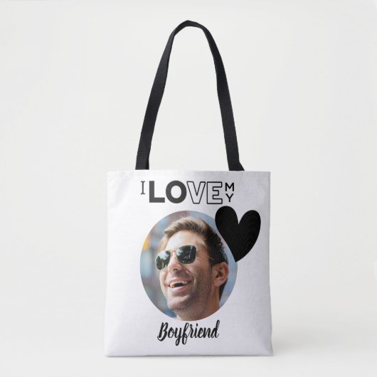 Ik hou van mijn VRIENDJE Foto Cadeau Echtgenoot Ve Tote Bag (Voorkant)