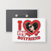 Ik hou van mijn vriendje grappig trendy cadeau button (Voorkant / Achterkant)