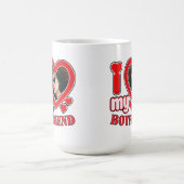 Ik hou van mijn vriendje Mok aangepaste rode hart (Center)