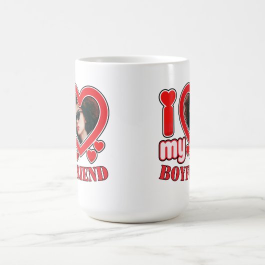 Ik hou van mijn vriendje Mok aangepaste rode hart  (Center)