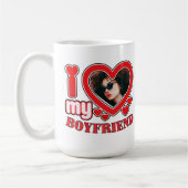 Ik hou van mijn vriendje Mok aangepaste rode hart (Links)