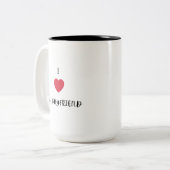 Ik hou van mijn vriendje tweekleurige koffiemok (Voorkant links)