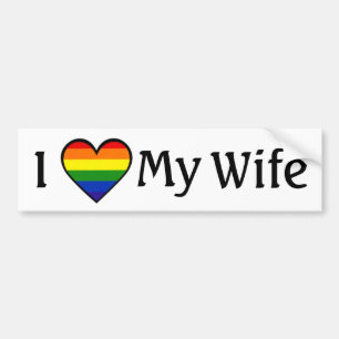 Ik hou van mijn vrouw <3 lesbische Bumpersticker